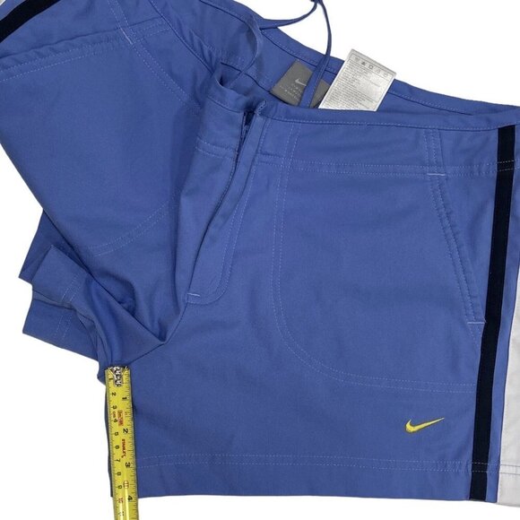 NIKE Athletic Activewear Shorts Women's Large  (12-14) Cobalt Blue Zip Pockets - Picture 14 of 16